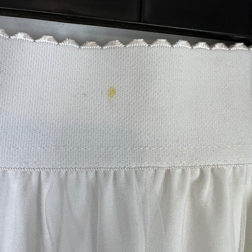 Magic Womens Medium Embroidered Floral Semi Transparent A line Midi Skirt White - Picture 6 of 9